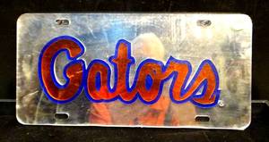 lot 22 image: OFFICIAL NCAA COLLEGE UNIVERSITY OF FLORIDA GATORS MIRRORED LICENSE PLATE