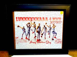 lot 78 image: LUKA DONCIC HAPPY VALENTINES DAY JIGSAW PUZZLE - FRAMED (cant find comps)