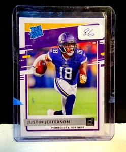 lot 86 image: 2020 Panini Donruss Rated Rookie Justin Jefferson #313 Rookie RC $$