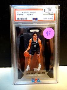 lot 88 image: 2017-18 Panini Prizm JARRETT ALLEN NBA Brooklyn Nets Rookie RC #154 PSA 9 MINT