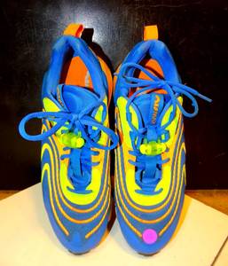 lot 116 image: $$$ Nike Air Max 270 React ENG Solar Blue Volt Orange CD0113-401 Mens Size 10.5 (preowned)