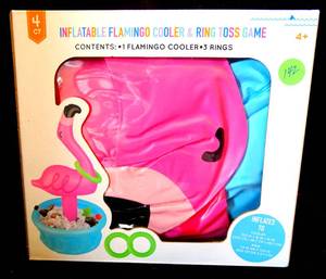 lot 142 image: NEWSEALED - ANKYO INFLATIBLE FLAMINGO COOLER & RING TOSS GAME