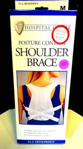 lot 150 image: $$ NEW IN BOX - FLA Orthopedics Posture Control Shoulder Brace (Size MED) White