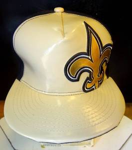 lot 154 image: NEW ERA LEATHER NEW ORLEANS SAINTS SNAPBACK BALL CAP