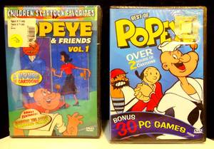 lot 170 image: NEWSEALED - Popeye & Friends Vol. 1 DVD, 2003 2 HR Cartoons & Best of Popeye (DVD,  30 Free PC Games on Disc, 2009)