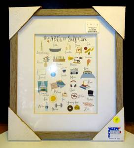 lot 199 image: FRAMED THE A,B,Cs OF SELF CARE - MATTED & FRAMED UNDER GLASS
