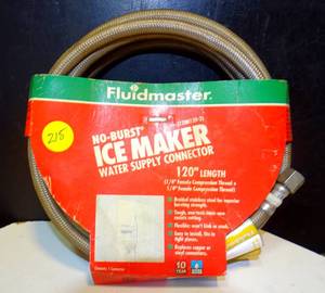 lot 215 image: NEW - No-Burst Ice Maker Water Supply Connector 120 Length FLUIDMASTER