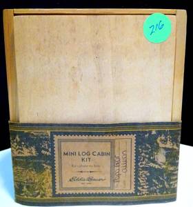 lot 216 image: Eddie Bauer Mini Log Cabin Kit, Lincoln Log Type Set
