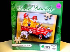 lot 236 image: $$ Karmen International David Lindsey 1959 Murray Fire Truck 1,000 Piece Puzzle