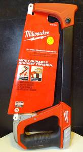 lot 250 image: NEW - Milwaukee High-Tension Hack Saw with 12 in. 24 TPI Bi-Metal Blade and Blade Storage (HOME DEPOT $23.97)