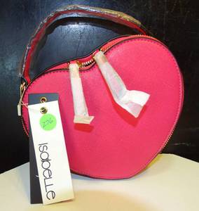lot 276 image: NEW WTAGS - ISABELLE HEART SHAPED PURSE (PINK)