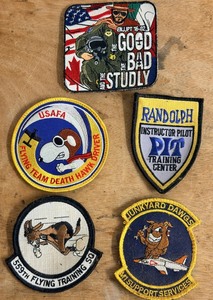 lot 77 image: Five (5) Vintage Squadron Uniform Patches