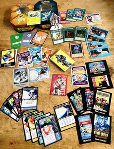 lot 166 image: Large Lot of Fortnight, Dragon Ball Z, Skylanders, Yu-Gi-Oh, Garage Pail Kids, &amp Stat Eats Cards W Foil Cards &amp Pokemon Tins
