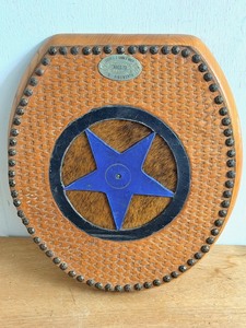 lot 243 image: Wall-Hanging Light-Hearted Wood, Leather, &amp Metal Advertising Sign for Double G Saddle Shop, Waco, Texas