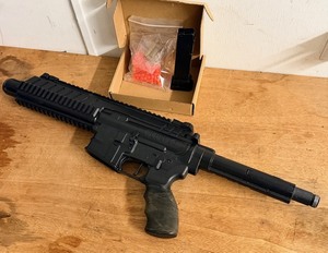 lot 270 image: Umarex Steel Strike 177 Cal. Steel BB CO2 Air Rifle &amp NEW Box of &nbspSoft Shells, Casings, &amp Magazine