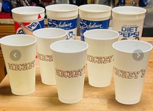 lot 314 image: Vintage Mickeys Cups & Movie Theatre Pepsi Cups