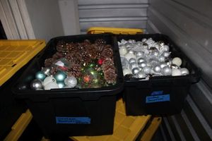 lot 70 image: Christmas decorations - ornaments and pine cones