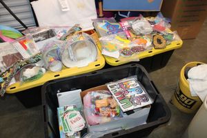 lot 82 image: Easter decorations, sports balls, classroom banners