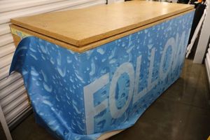 lot 3 image: Portable baptismal on wheels - 74w x 34d x 39.5h
