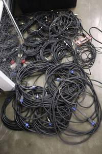 lot 13 image: Speaker cables, DMT terminator XLR3M, instrument and patch cables