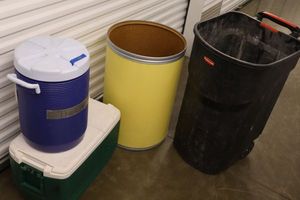 lot 111 image: Coolers and trash bins