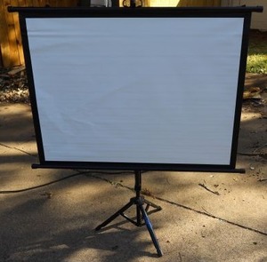 lot 131 image: Small projector screen with tripod stand - measures 4 diagonally