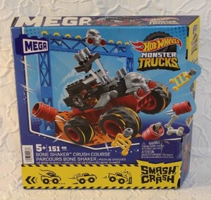 lot 12 image: MEGA Hot Wheels Monster Trucks Smash & Crash Bone Shaker Crush Course building set. Unopened