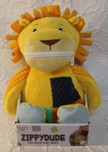 lot 36 image: Animal Adventure Zippydude Multi-Sensory Fidget Friends Lion plush toy. Unopened