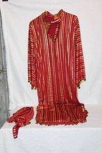 lot 82 image: a folkloric Egyptian dancing outfit, also known as a Galabeya, Baladi, or Saidi costume, typically used for belly dancing.