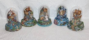 lot 97 image: Lot of Noah arks figures with glass tops over them