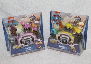 lot 112 image: PAW Patrol Big Truck Pups Skye Hero Pup and PAW Patrol Big Truck Pups Rubble Hero Pup action figure set.