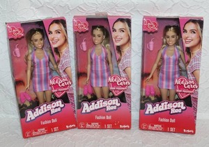 lot 134 image: 3-Addison Rae Fashion Doll. The doll is part of a toy line inspired by the social media influencer Addison Rae.  All unopened