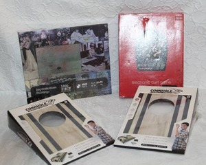 lot 224 image: Unopened puzzle table top corn hole set and small electric dart game