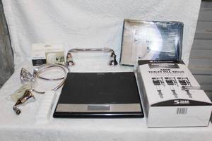 lot 255 image: Bathroom lot towel holders toilet paper holder scale and shower set and more see pictures
