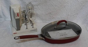 lot 261 image: Mixer with stand tested  a double-sided frying pan.