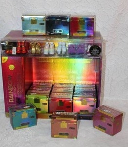lot 287 image: display case with 15 of the Rainbow High Mini Accessories Studio Shoes collection.