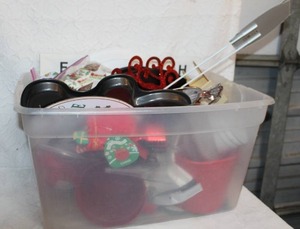 lot 293 image: Tote full of Christmas decor
