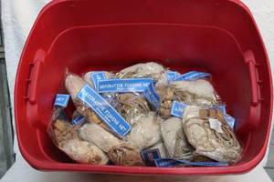 lot 294 image: Tote full of craft decorative fishing nets