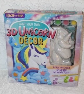 lot 295 image: a Made by Me Paint Your Own 3D Unicorn Dcor kit. Unopened