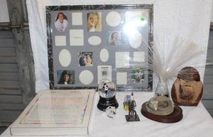 lot 339 image: Large unopened family picture frame and spark plug figure art and so much more see pictures