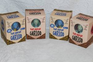 lot 341 image: 4-THE GREAT GARLOO GREEN  and blue ACTION FIGURE