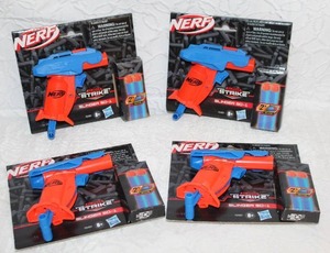 lot 381 image: 4-Nerf Alpha Strike Slinger SD-1 toy blaster.  All unopened