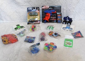 lot 383 image: Nerf Alpha Strike Slinger SD-1 toy blaster.  And Adventure Force Color Changer Diecast Vehicles 2 Pack. And assortment of fidgets and more see pictures