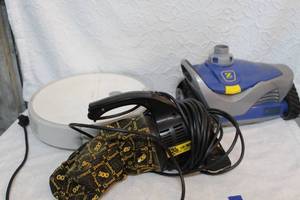 lot 441 image: Royal Dirt Devil Model 500 Hand Held Vacuum Cleaner. And Roborock E5 robot vacuum cleaner.  And a pool vacuum