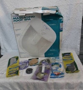 lot 442 image: Conair Soothing Bubbles Massaging Foot Spa.  And pads for shoes