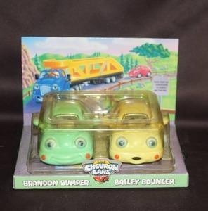 lot 465 image: set of collectible toy cars from The Chevron Cars collection, featuring Brandon Bumper & Bailey Bouncer. These toys were part of a 1990s  unopened
