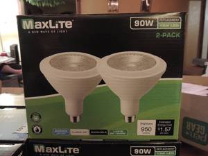 lot 74 image: MAXLITE -  90W ( 13W LED)  FLOOD LIGHTS  2IN PKG