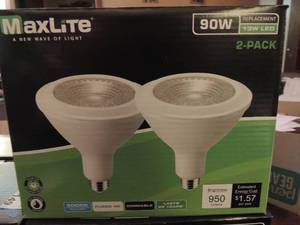 lot 93 image: MAXLITE -  90W ( 13W LED)  FLOOD LIGHTS  2IN PKG