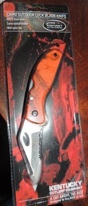 lot 111 image: KENTUCKY CUTLERY  COMPANY - CAMO OUTDOOR LOCK BLADE KNIFE     NEW  IN PKG