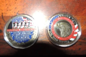 lot 101 image: VETERAN  CHALLENGE COINS QTY 2  THANK YOU FOR YOUR SERVICE